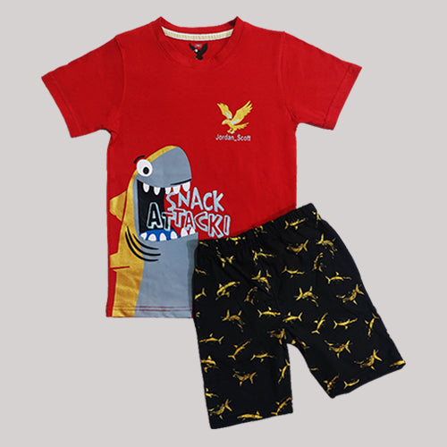 "SNACK ATTACK" RED & BLACK SUMMER SET KIDS - 2 PIECE