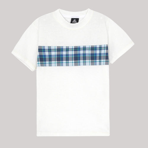 CHECKERED WHITE & BLUE SUMMER SET KIDS - 2 PIECE