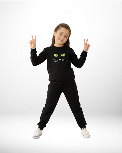 "CAT FACE" BLACK TRACKSUIT