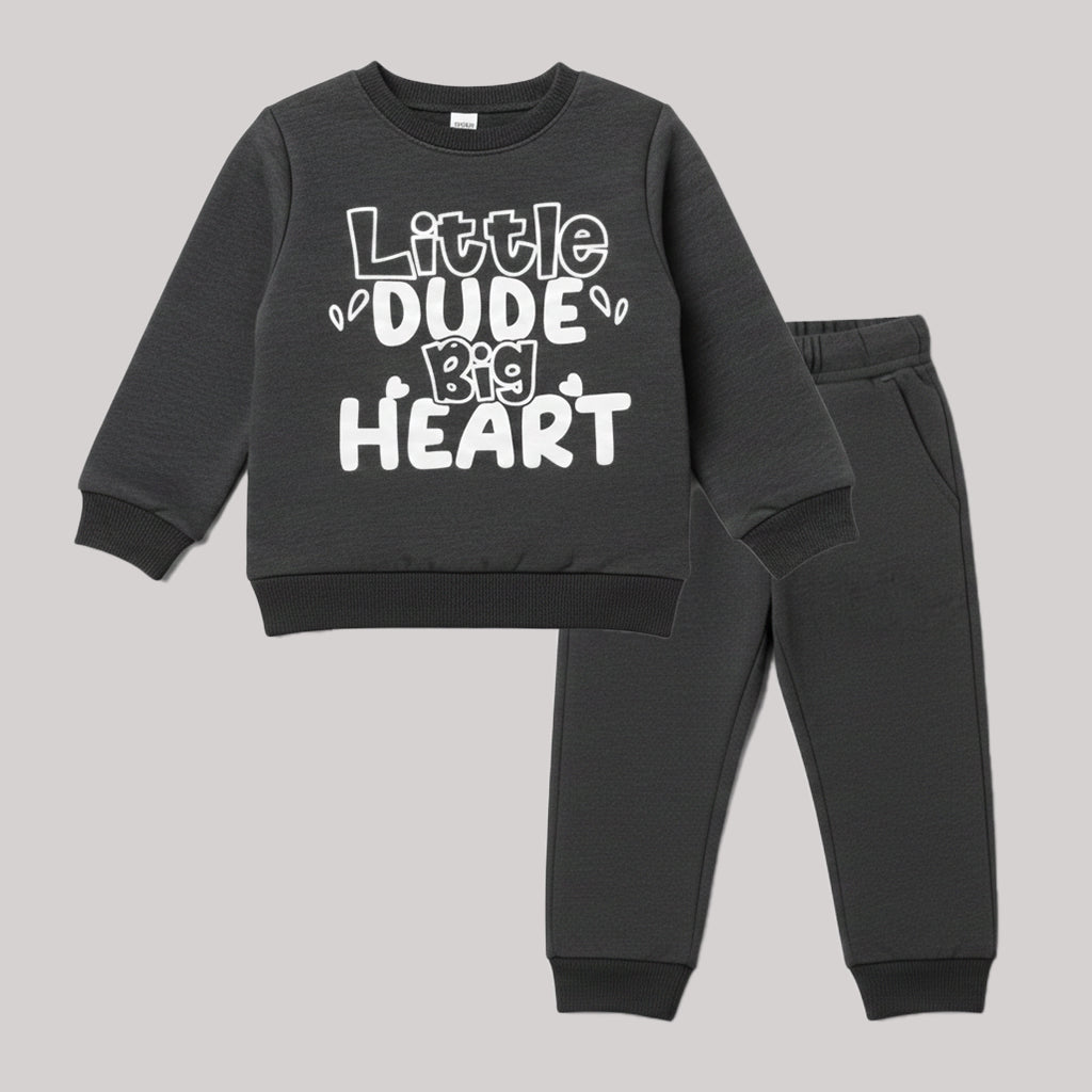 "LITTLE DUDE" CHARCOAL TRACKSUIT