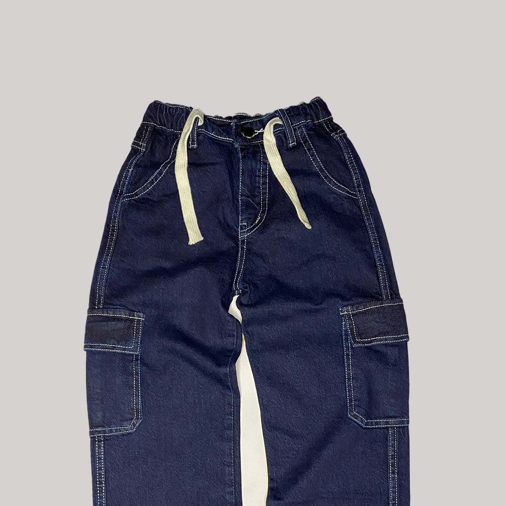BAGGY CARGO JEANS KIDS - DARK BLUE