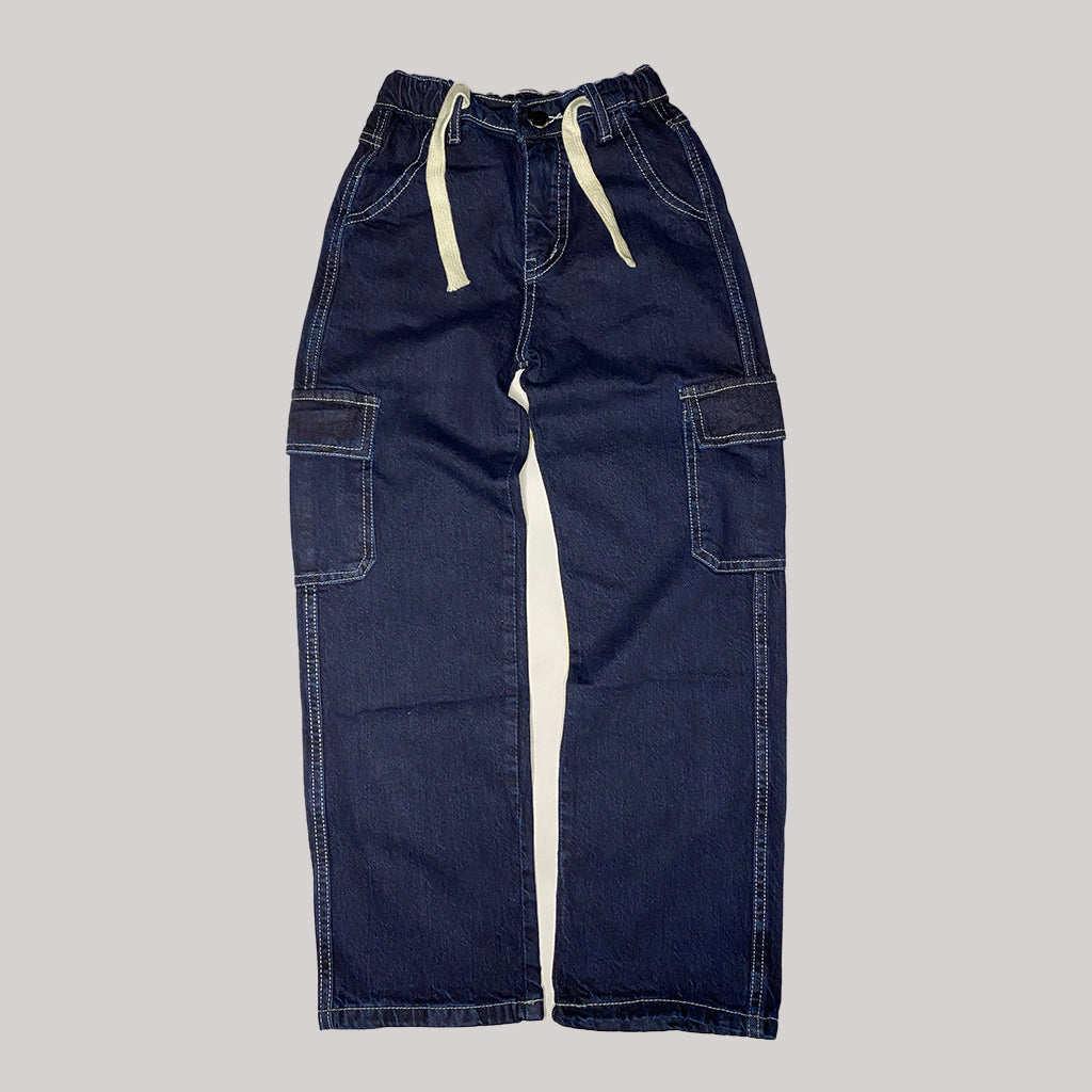 BAGGY CARGO JEANS KIDS - DARK BLUE