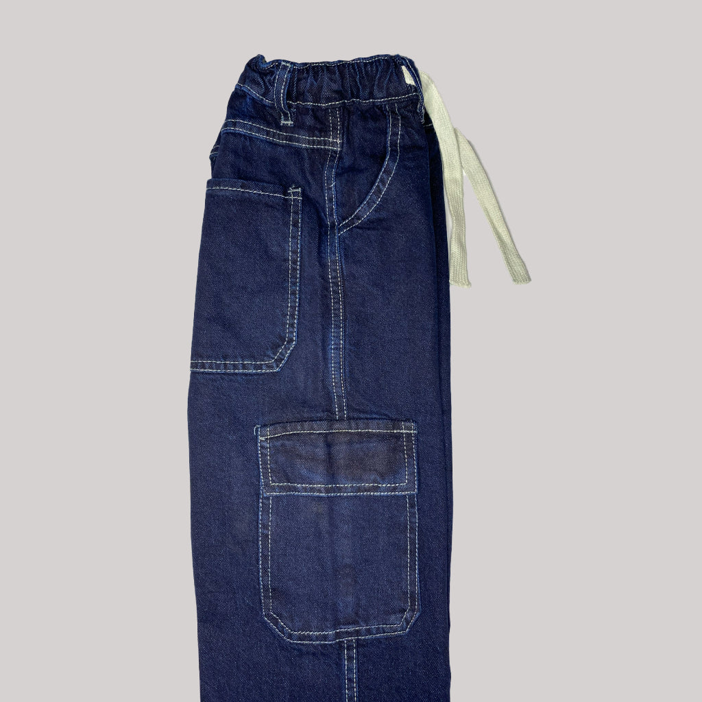 BAGGY CARGO JEANS KIDS - DARK BLUE