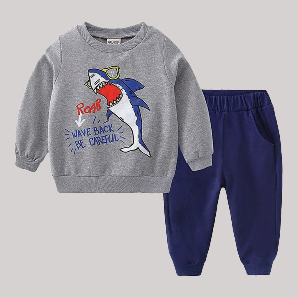 "SHARK ROAR" GREY & NAVY TRACKSUIT