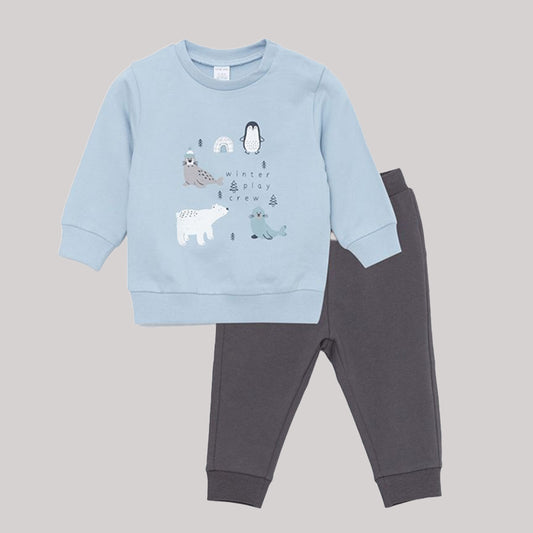 "PLAY CREW" SKY & CHARCOAL TRACKSUIT