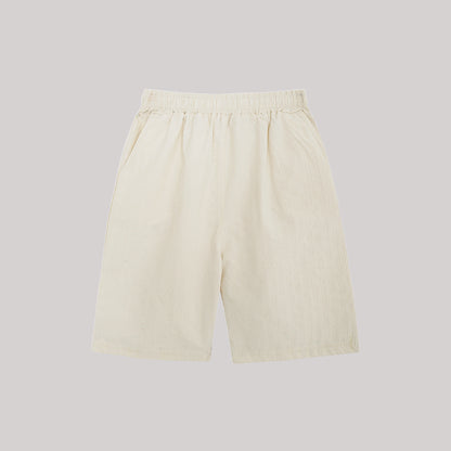 TEXTURED OFF-WHITE SHIRT SUMMER SET KIDS - 3 PIECE